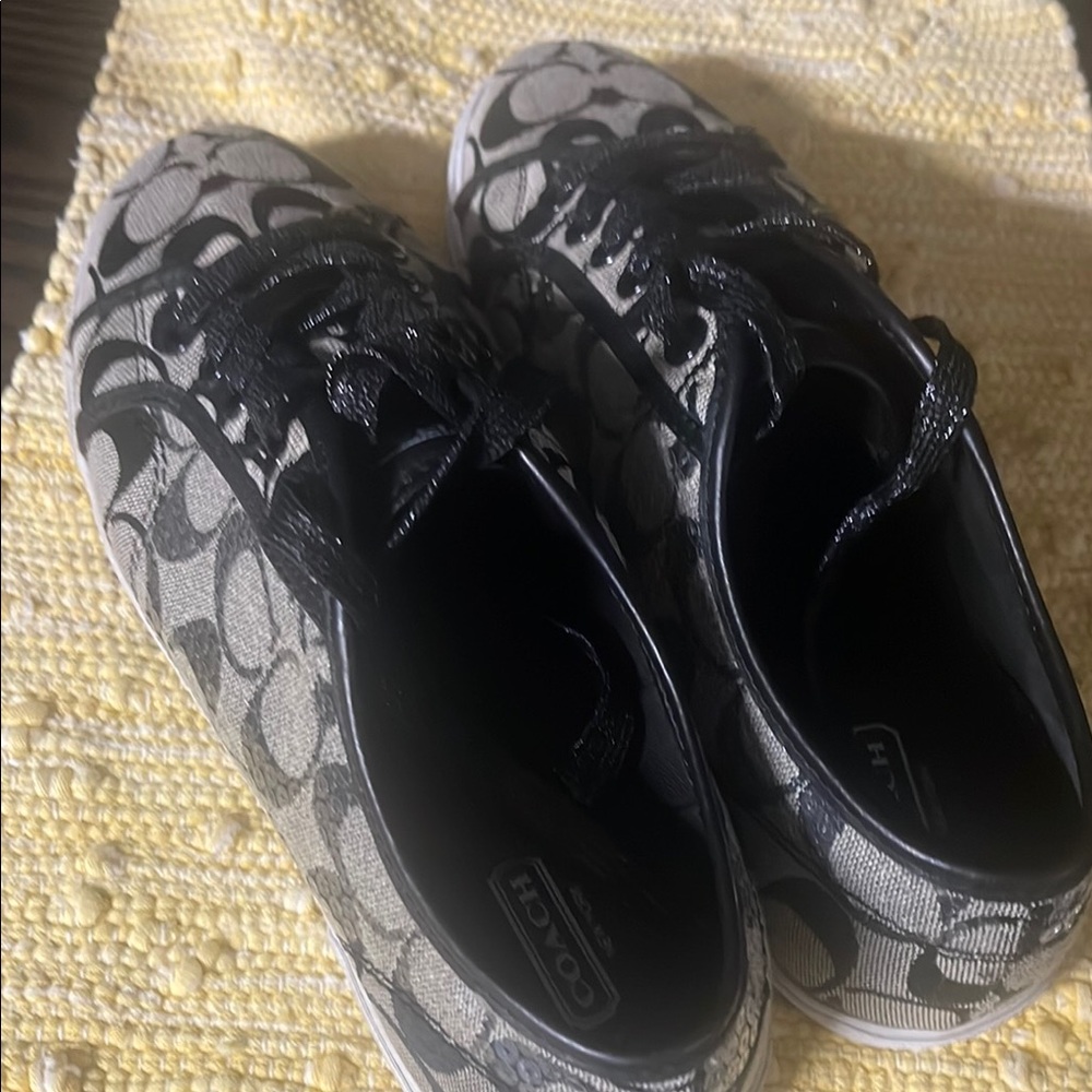 Coach Gray and Black Signature Sneakers
